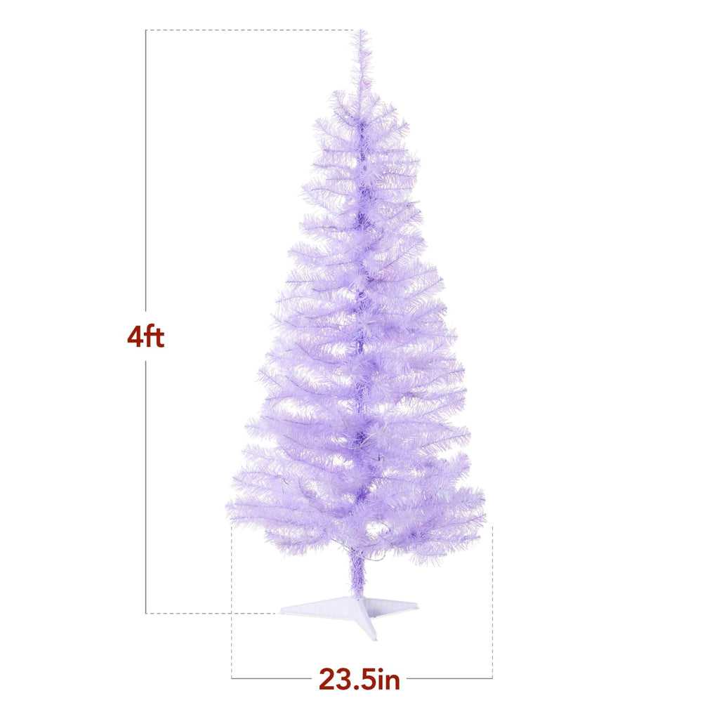 Purple Pre-Lit Christmas Tree — Compact Holiday Decor with LED Lights