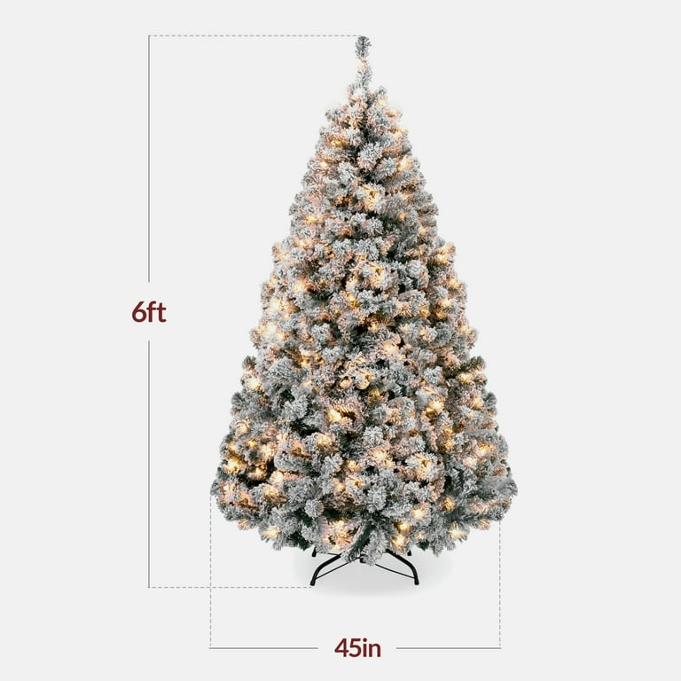 Luxury Snow-Flocked Pre-Lit Christmas Tree – 250 Warm White Lights