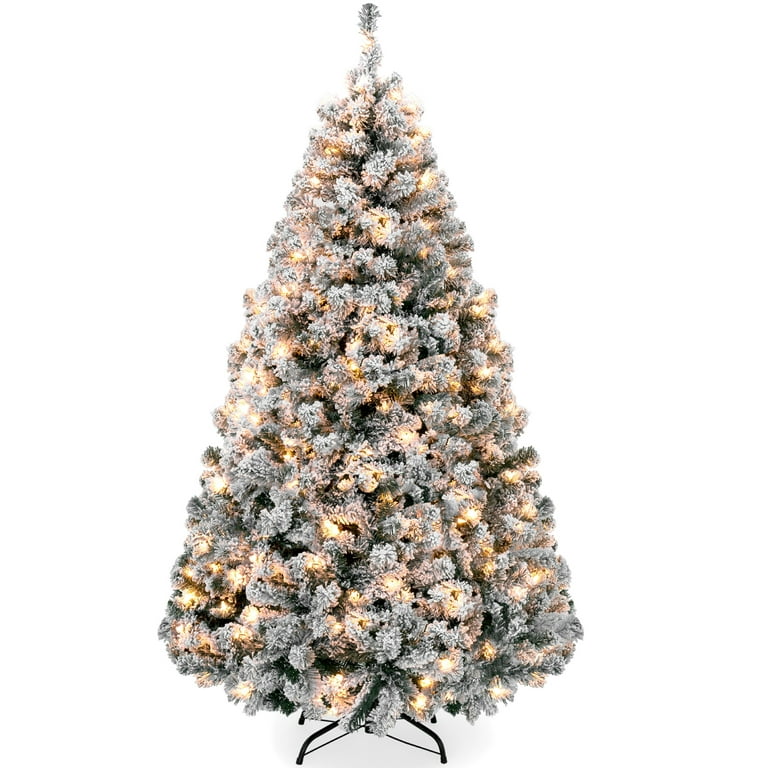 Luxury Snow-Flocked Pre-Lit Christmas Tree – 250 Warm White Lights