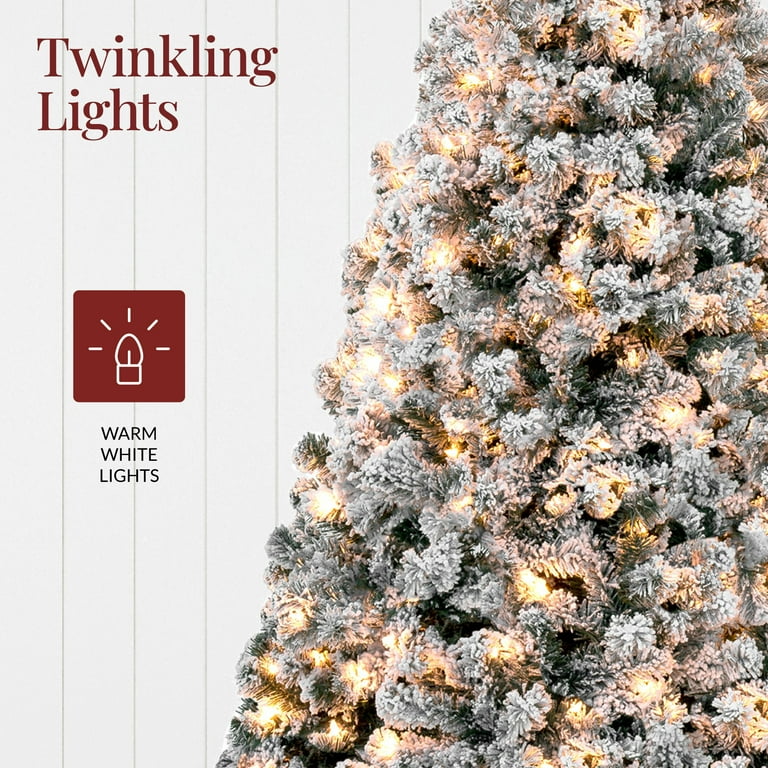 Luxury Snow-Flocked Pre-Lit Christmas Tree – 250 Warm White Lights
