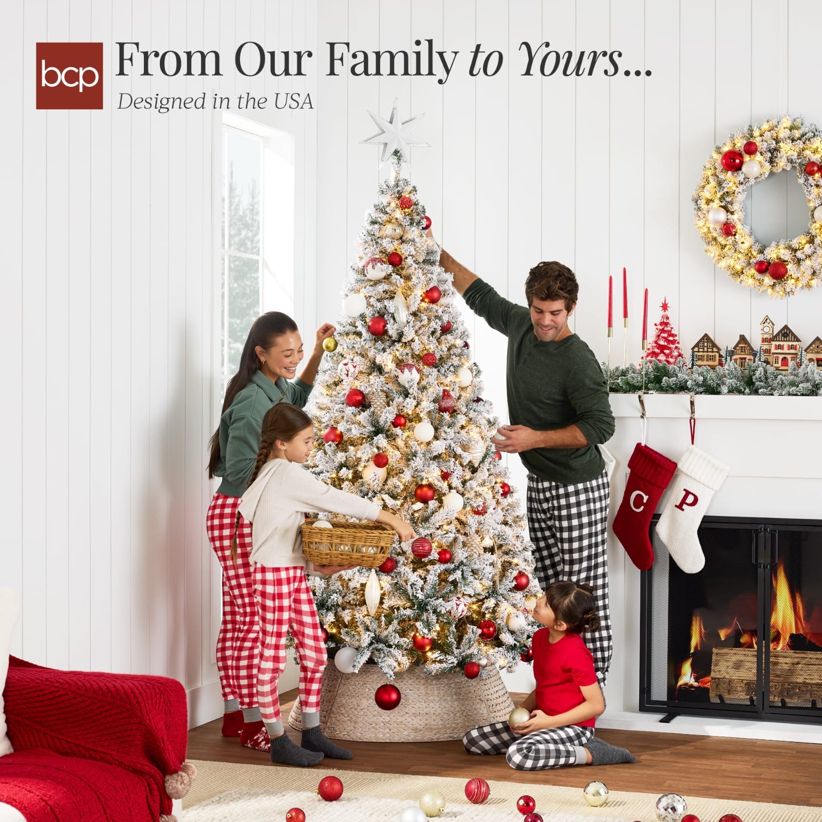 Luxury Snow-Flocked Pre-Lit Christmas Tree – 250 Warm White Lights